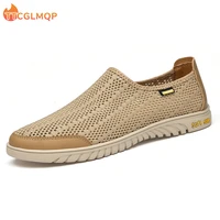 2022 new summer mesh mens shoes lightweight breathable casual shoes fashion loafers outdoor sneaker flat walking shoes big size