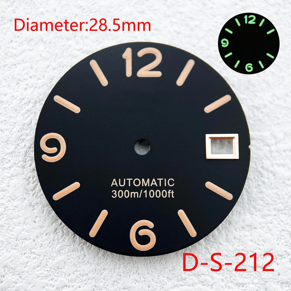 

28.5MM Digital Vintage Dial Exquisite and Luxury Black Blue Multiple Options With Green Light Suitable For NH35/NH36-SK007/SUB A