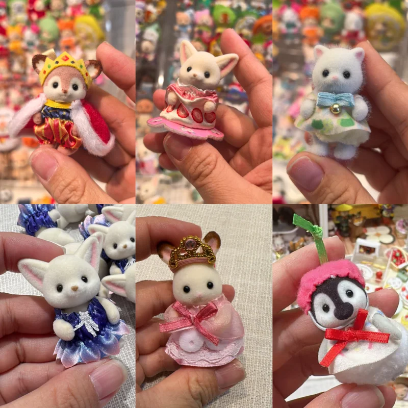 Фото Оригинальная аниме-фигурка Sylvanian Families: Шоколадный кролик, Фея, Хаски, Жираф – Милая декоративная модель, украшение, подарок на день рождения, игрушка №1