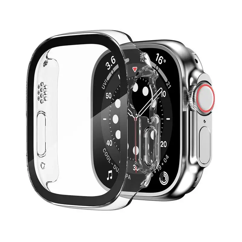 

Задняя крышка для ПК и закаленной пленки, совместимая с Apple Watch 8, аксессуары для бампера