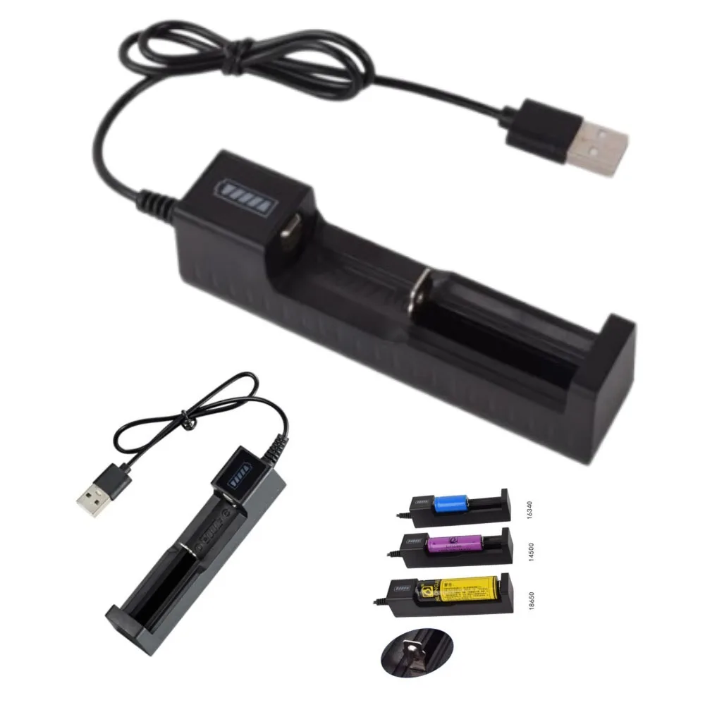 

Battery USB Smart Charger Protection for 16340 14500 18650 3.7V Rechargeable Lithium Battery LED Display