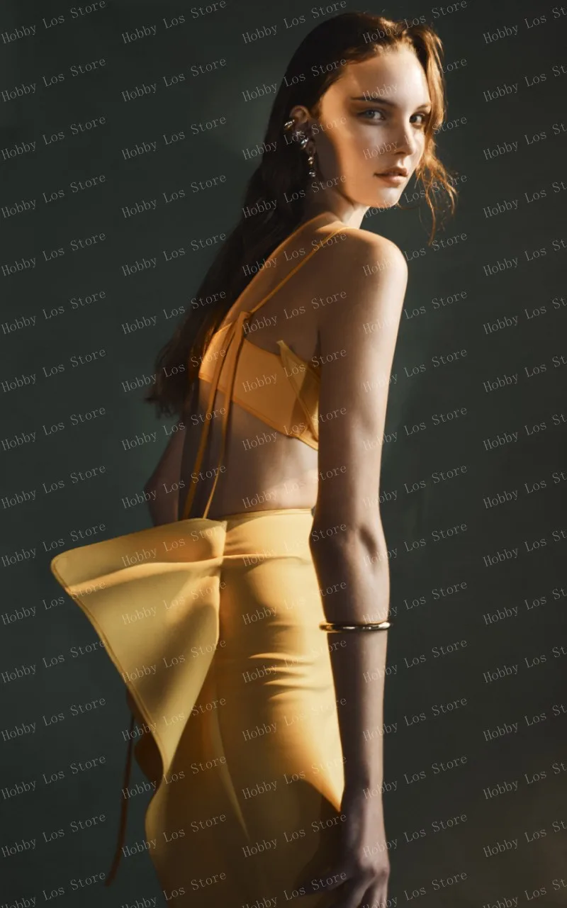 Юбка-годе атласная с завышенной талией и рюшами