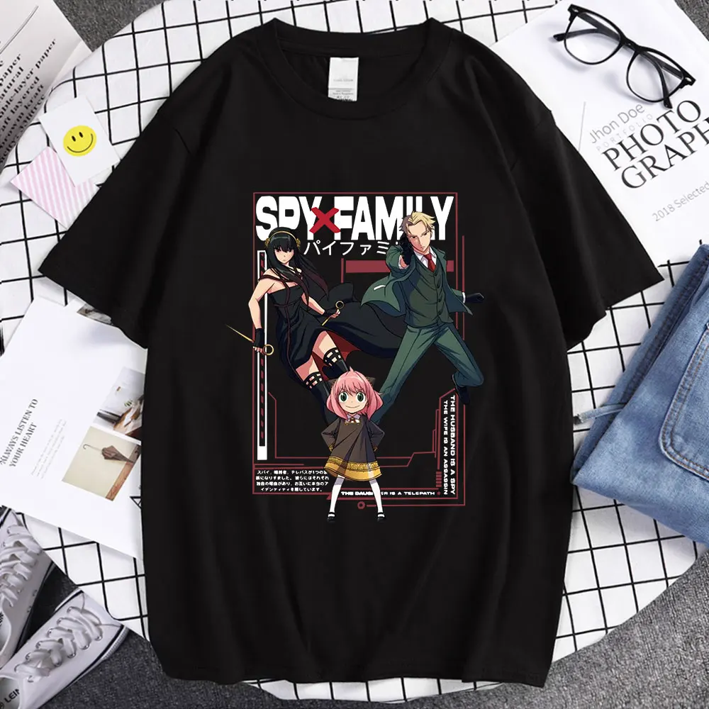 

Anime Spy X Family T Shirt Anya Forger Yor Forger Loid Forger Bond Forger Graphics Print T Shirts Casual Oversized Tee Shirt