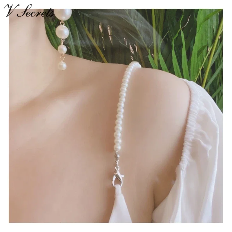 

Бюстгальтеры, Невидимые Регулируемые бретельки, сексуальные бретельки с жемчужинами на спине, аксессуары для нижнего белья