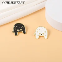 white black cats enamel pins cute kitties metal custom brooches badges backpack jewelry gifts friends free shipping dropshiping