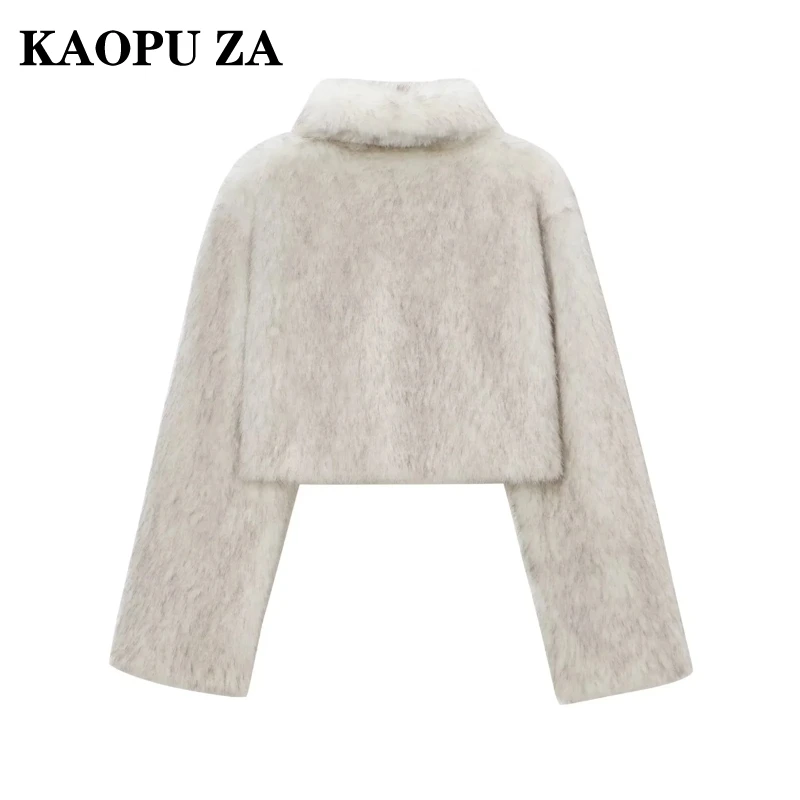 KAOPU ZA женская осенне-зимняя модная однотонная куртка на пуговицах с длинными