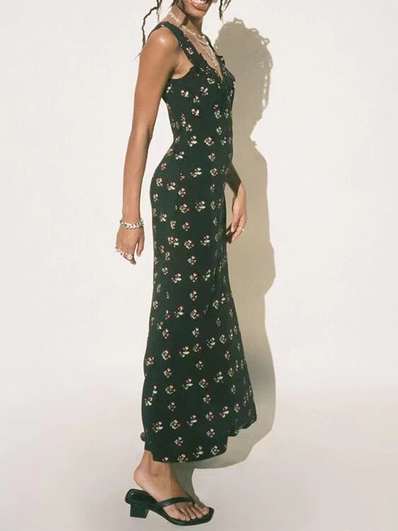 Женское винтажное платье до щиколотки праздничное длинное из 100% натурального