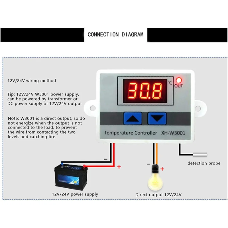XH-W3001 10A 12 В 24 110 220 переменного тока цифровой светодиодный регулятор температуры