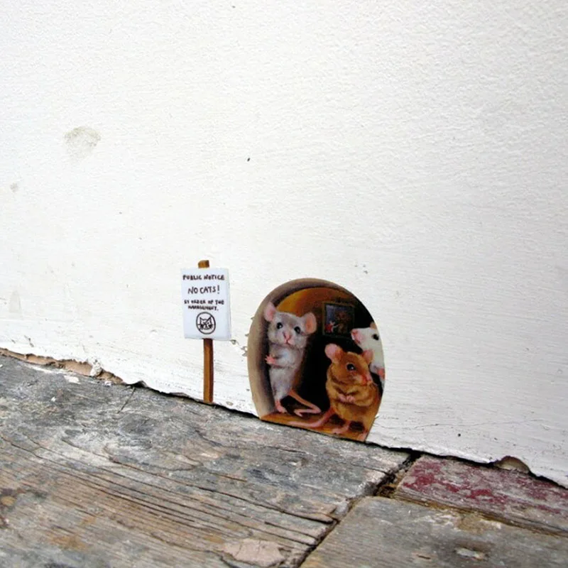Настенные Стикеры с крысиными отверстиями Симпатичные бумажные кухонные мини