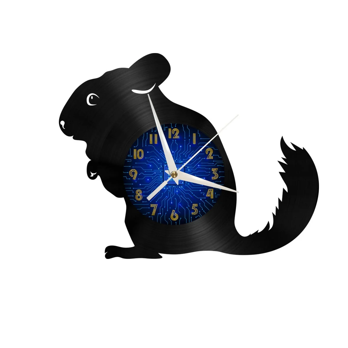

Chinchilla Vinyl Wall Clock, Vinyl Record Clock Wall Art Silent & Non-ticking