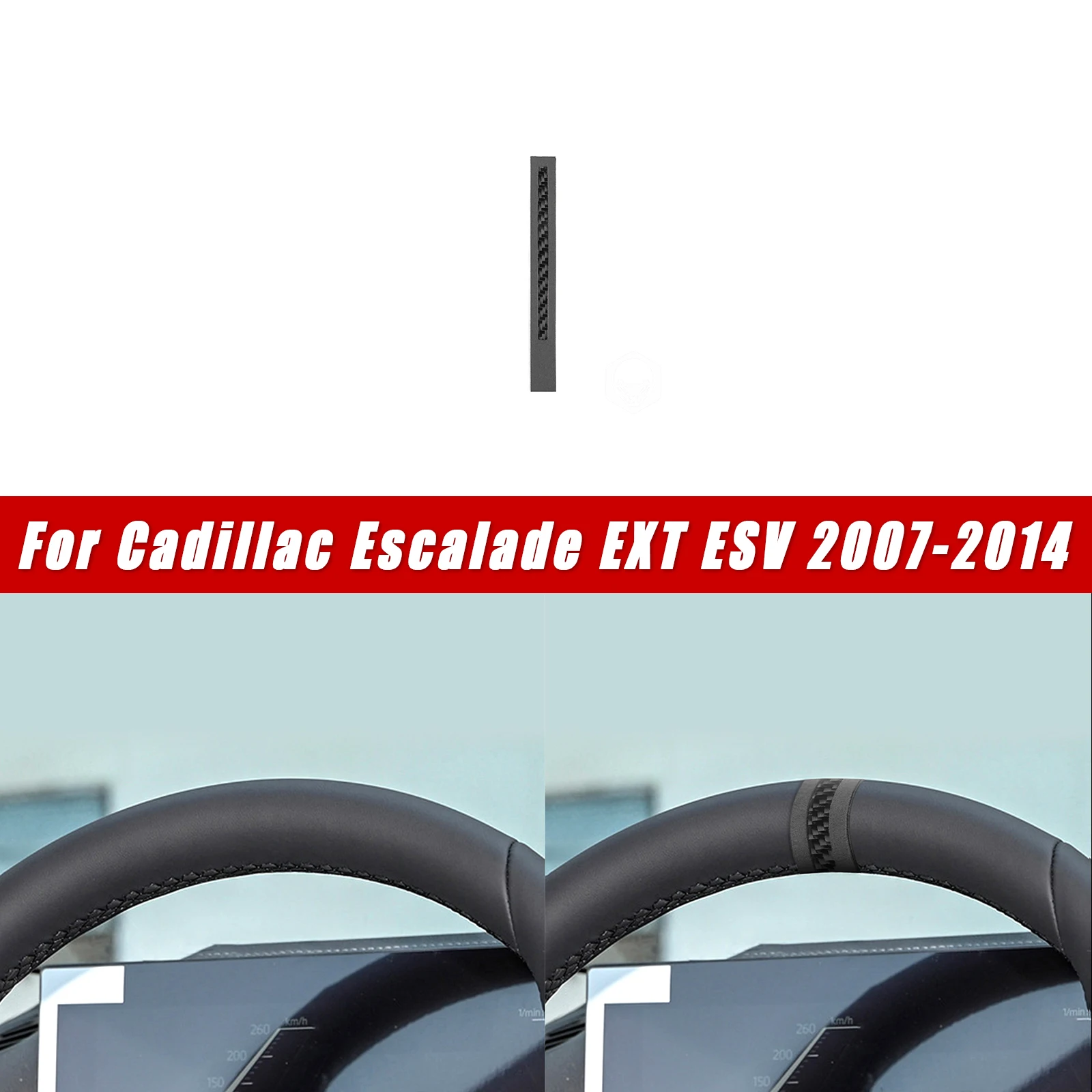 Фото Для Cadillac Escalade EXT ESV 2007-2014: Аксессуары для отделки салона автомобиля, наклейки из углеродного волокна, маркировка центра рулевого колеса №1