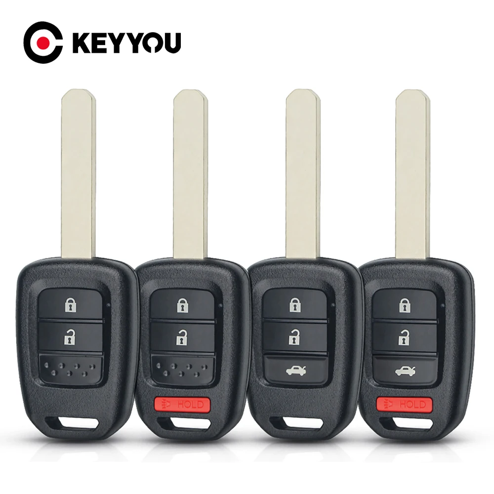 

KEYYOU 2/3/4 Buttons Remote Key Shell For Honda Accord CR-V FIT XRV VEZEL CITY JAZZ CIVIC HRV FRV Uncut Key Case Fob 2013 - 2017
