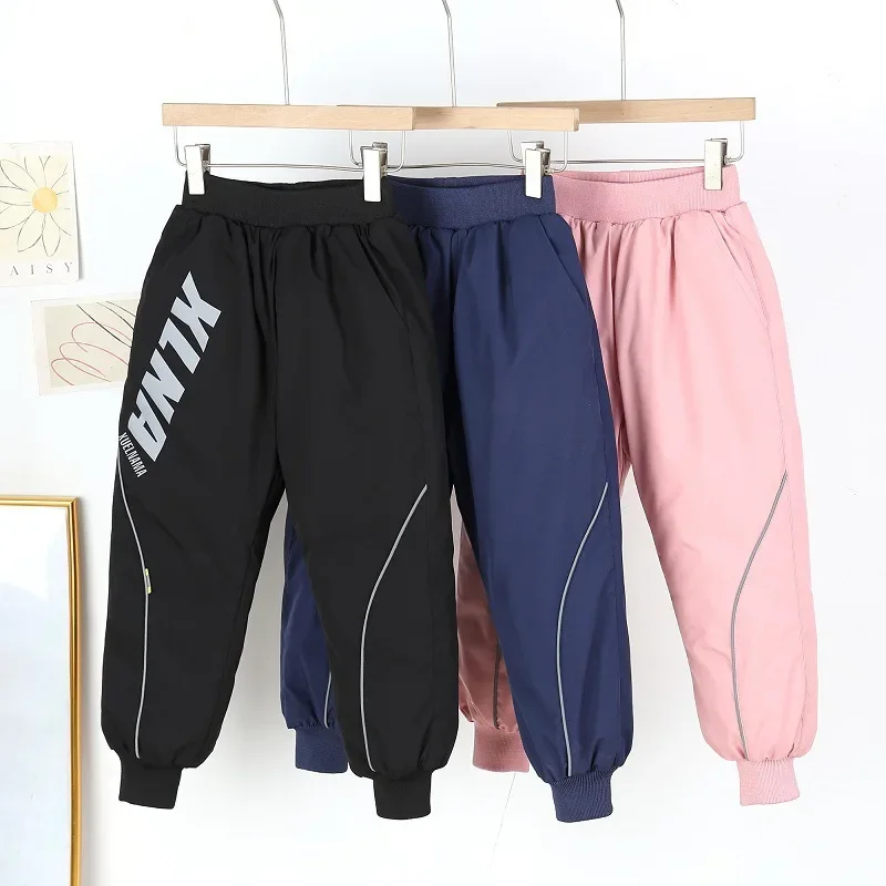 Детские пуховые штаны для детей от 4 до 8 лет ветрозащитные теплые повседневные