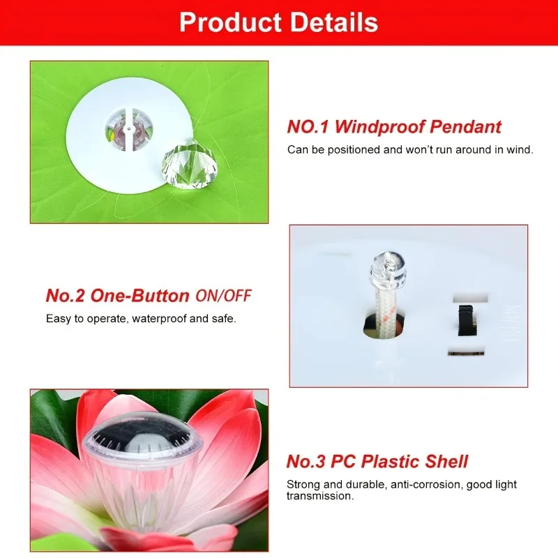 Внешнее освещение для сада искусственный Лотос