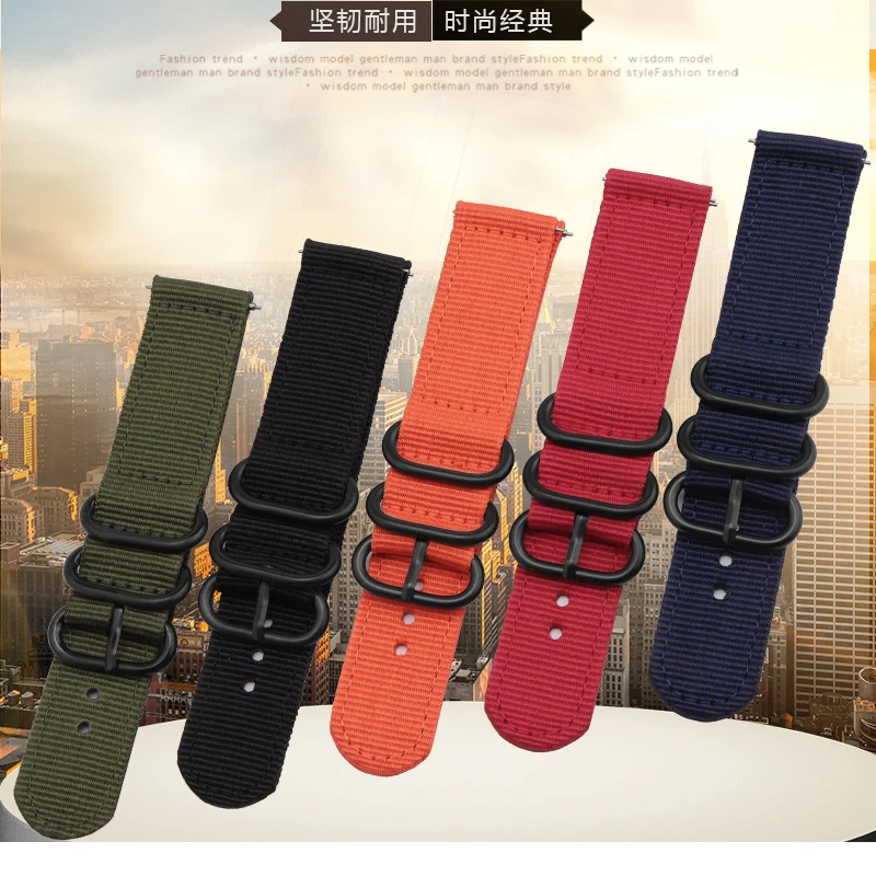 Nylon canvas Strap for Xiaomi huami Amazfit Stratos 3 2 2S/PACE/GTR 47MM Watch Band for Huawei Watch GT GT2 gt 2 Pro 46mm Straps