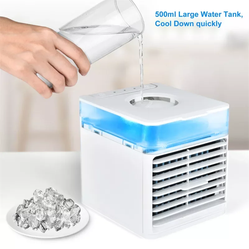 

Air Cooler Fan Portable Air Conditioning For Room Cooling Humidifier Car Home Mini Air Conditioner With 7 Color Light 220v 12V