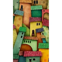 gatyztory 60x75cm frame paint by number for adults abstract house landscape acrylic paint on canvas coloring by numbers