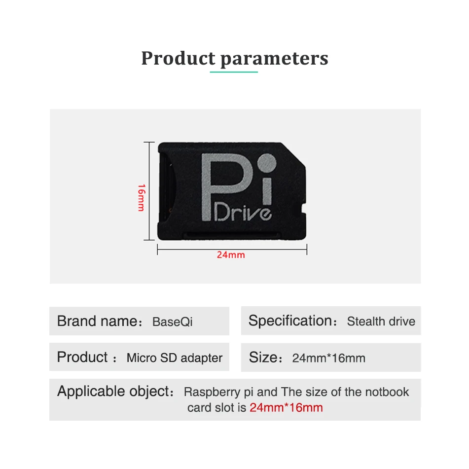 Для Raspberry Pi Micro SD/TF-SD-адаптер для SD-карты BaseQi Пластиковый кард-ридер