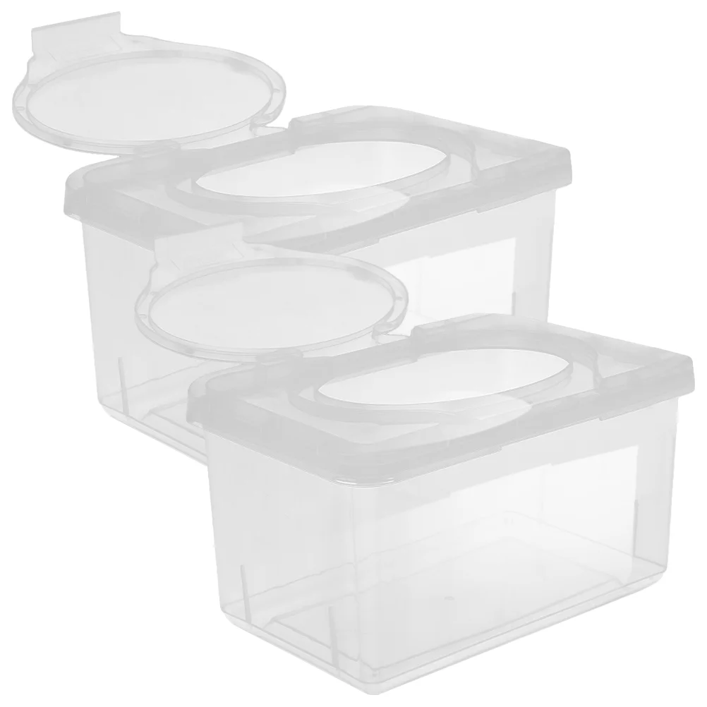 

2 Pcs Car Holder Baby Wipes Box Container Wet Case Diaper Bag Sanitary Napkin Refillable Toilet Dispenser Bathroom Travel