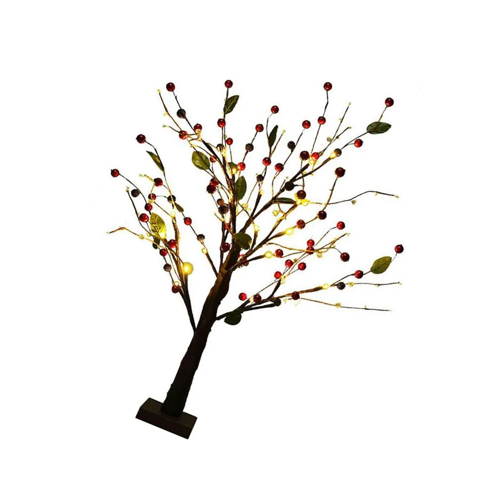 

Night Light Decor Lighting Tree Lantern Household Bedroom Golden LEDs