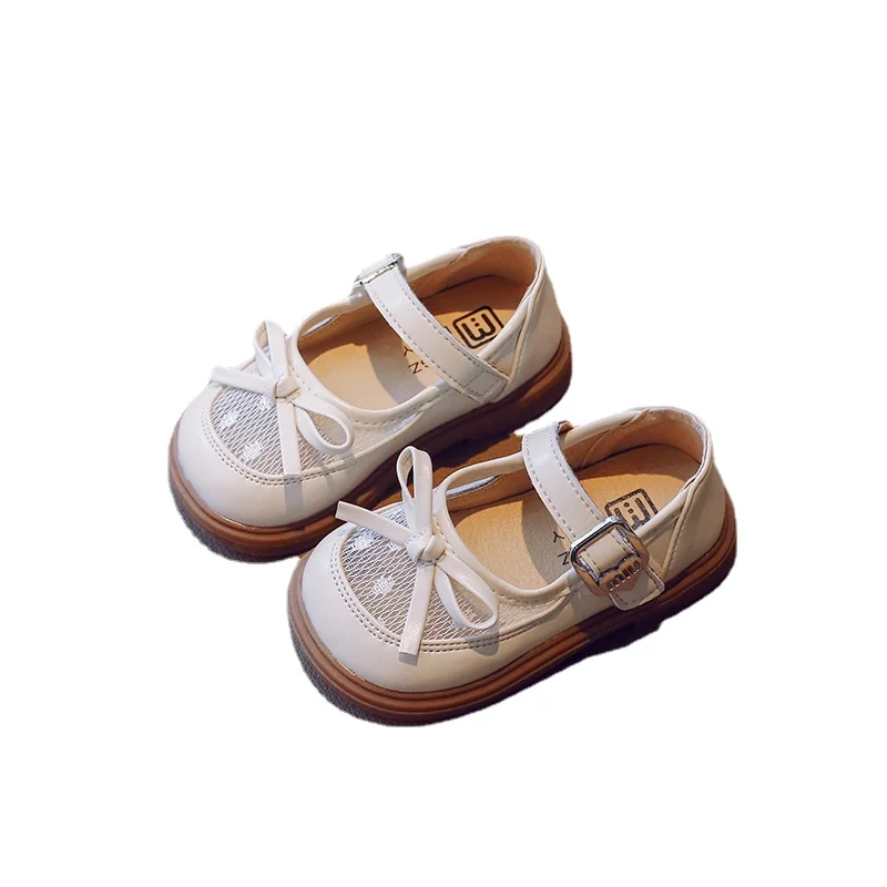 Кожаная обувь для девочек модная сетчатая дышащая маленьких детская принцессы