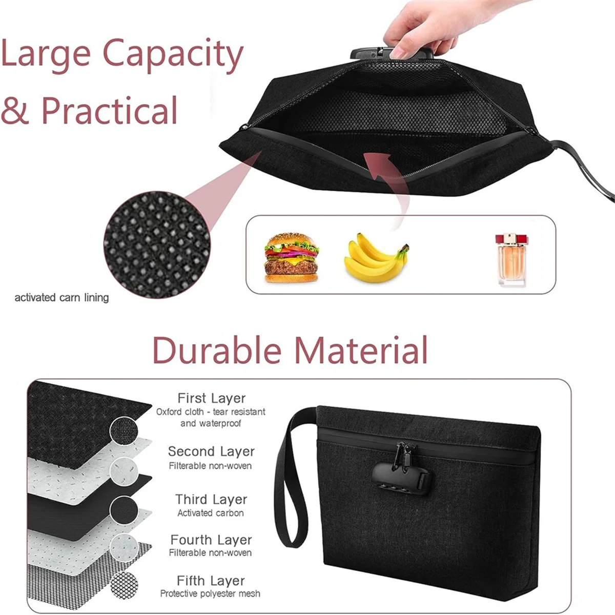 Сумка для денег с замком закрывающийся чехол наличных водонепроницаемая сумка