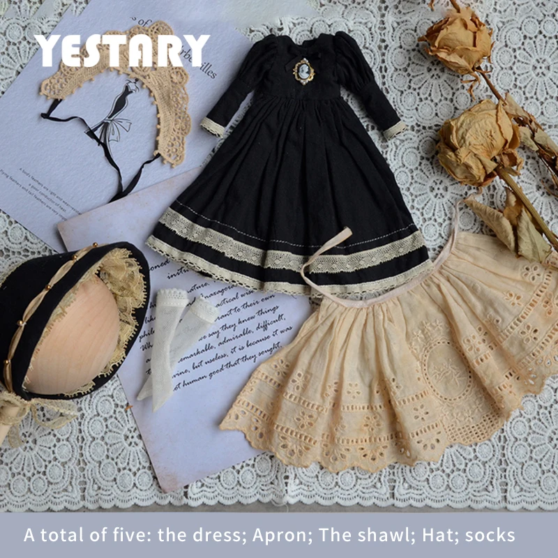 

YESTARY BJD Blythe Doll Accessories Clothes For 1/6 ob11 OB24 DIY Dolls Clothes Fashion Dress Apron Hat Shawl Socks Girls Gifts