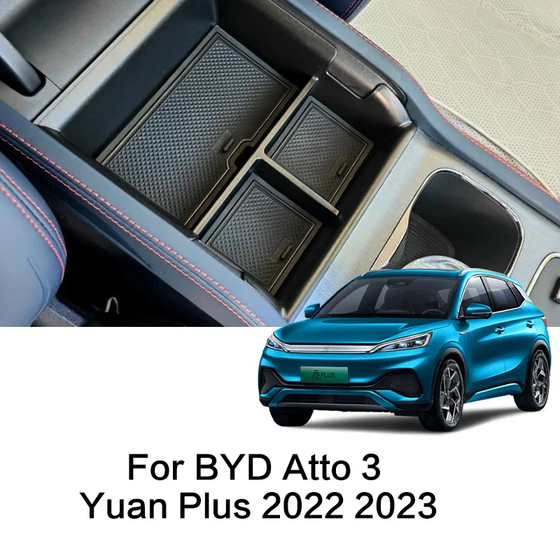 

Storage Box Car Center Console for BYD Atto 3 Yuan Plus Armrest Box Storage Tray 2022 Accessories