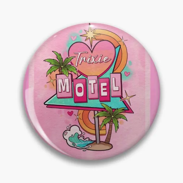 60S Trixie Motel Знак Мягкая пуговица Булавка Симпатичная булавка для воротника с