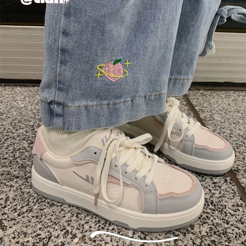 

HOUZHOU Sneakers 2022 Casual Platform Spring New Women's White Vulcanize Canvas Flat Shoes Sports Tennis Running Basket rubber
