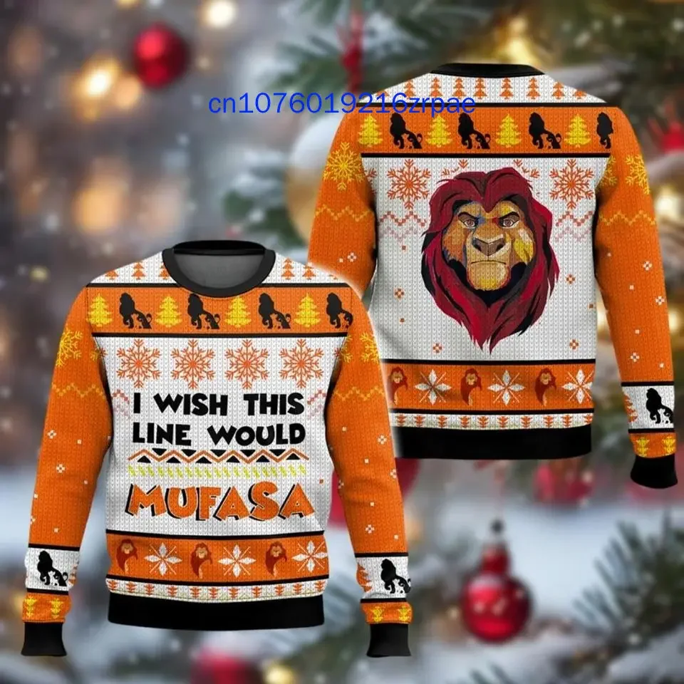 Рождественский свитер Disney The Lion King мужской и женский уродливый с 3d принтом