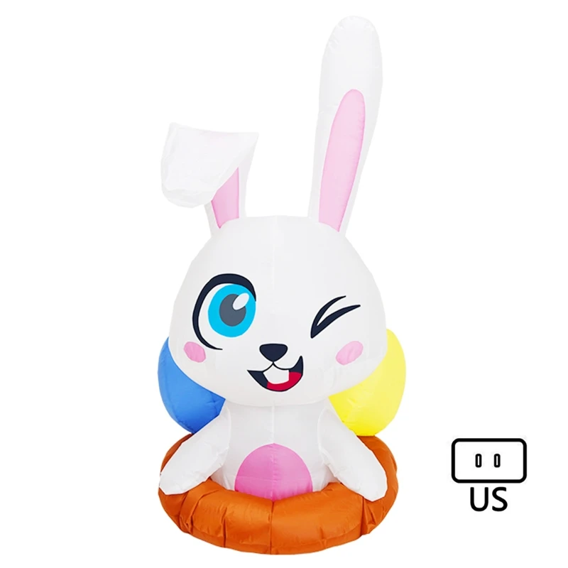 

Пасхальный кролик надувная модель 1,2 м светящийся светодиодный милый кролик плавательное кольцо украшение для дома фестивавечерние Вечеринка уличный Декор