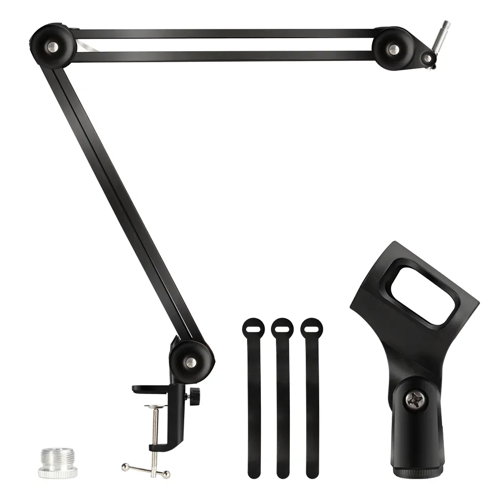 

Heavy Duty Arm Desktop Stand Adjustable with 5 Ties Spring Built-in Mic Arm Sturdier Stand for Blue Snowball