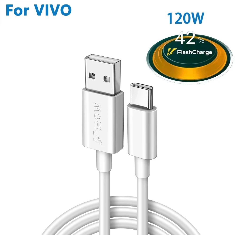 

44W 11V 4A Super Flash Charge Cable USB Type C Charger For VIVO V21e S10 X50 Pro + NEX 3 3S V23e Y76 Y74s Y76s Y71t 5G