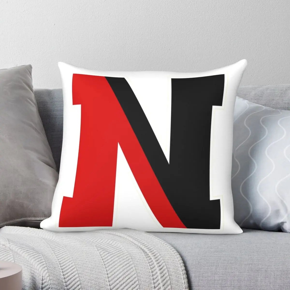 

Northeastern Logo Square Pillowcase Polyester Linen Velvet Creative Zip Decor Sofa Seater Cushion Cover 18"