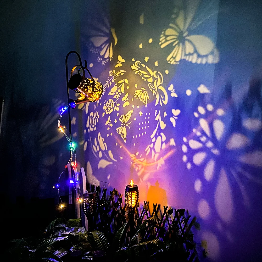 

Waterproof Solar LED Watering Can Decor Fairy String Garden Art Lights with String Light Pathway Patio Courtyard Landscape