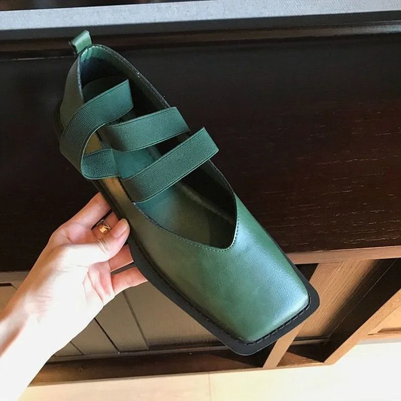 

Small Leather Shoes Women's 2022 Spring New All-match Fashion Square Head Flat Bottom Shallow Mouth Single Shoes Lazy Loafers