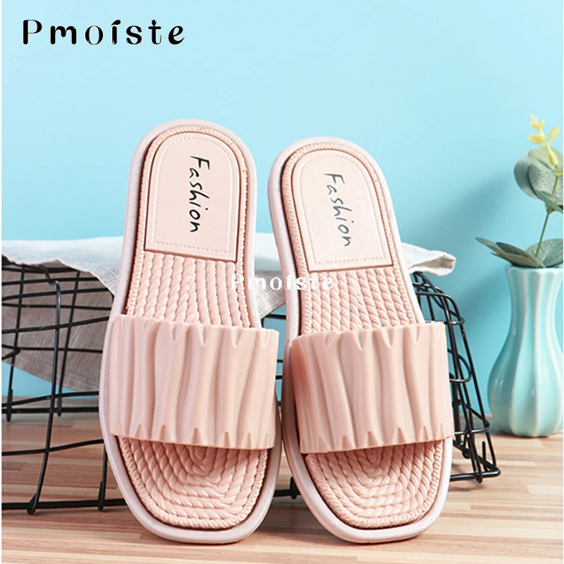 Slippers Women for Home Summer 2023 EVA Slipper Wrinkl Designer Shoes Bathroom Breathable Sandals Non-slip Comfortable