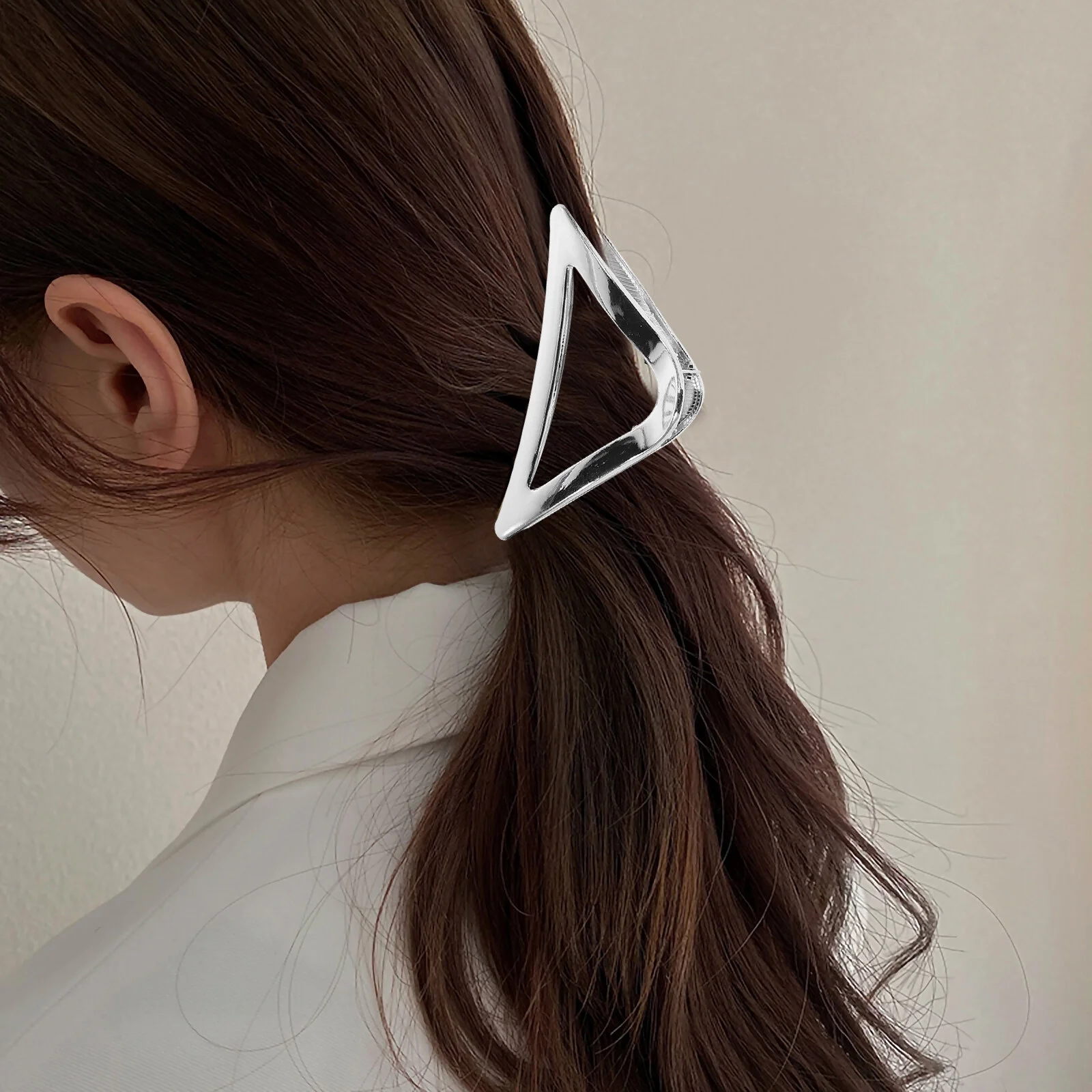 

4 Pcs Silver Hair Clip Clips Thin Women Headgear Large Metal Jaw Accessories Long