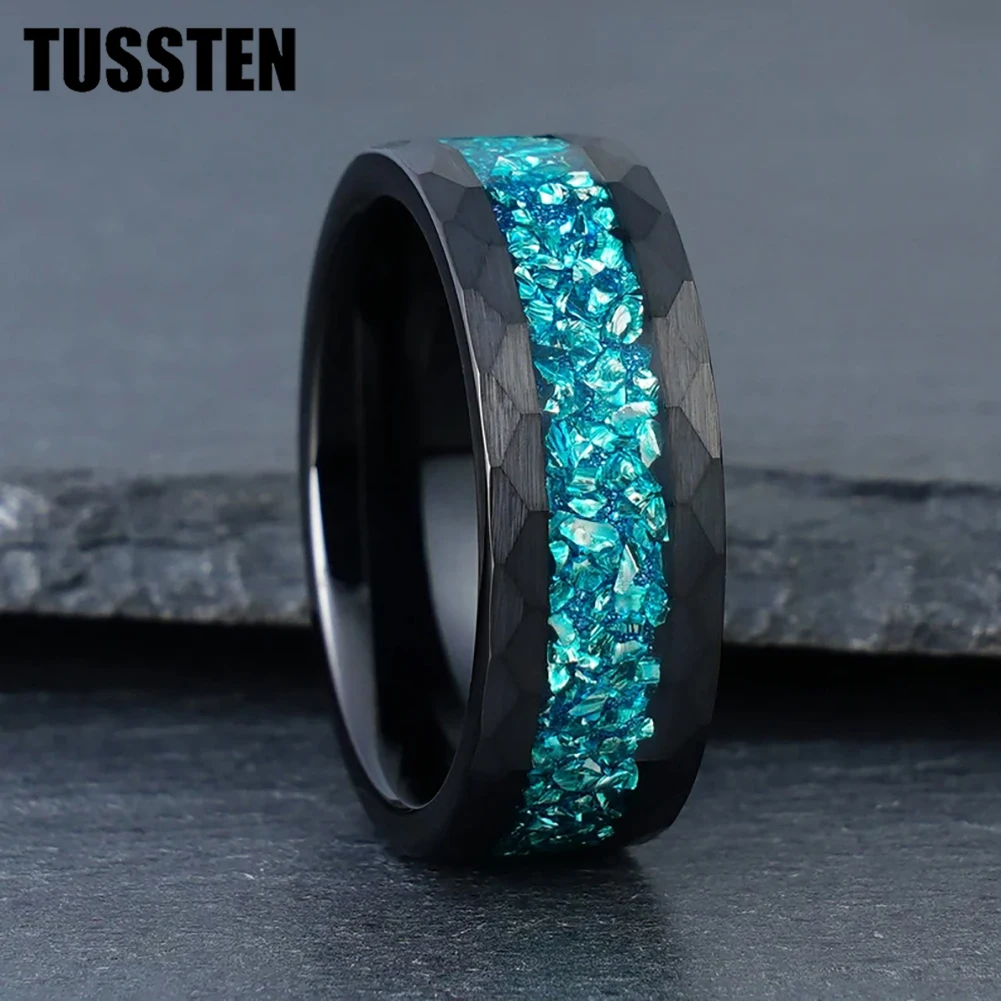 TUSSTEN 8 мм для мужчин и женщин модное обручальное кольцо с кристаллическим камнем