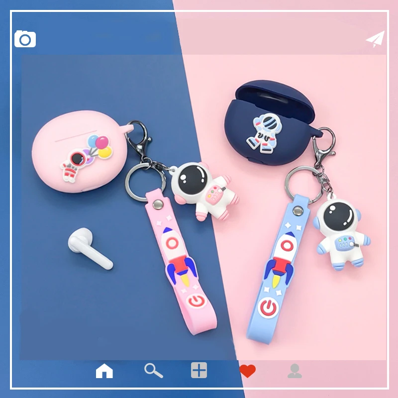 

Силиконовый чехол для xiaomi MI FlipBuds Pro с изображением астронавта/симпатичного кролика