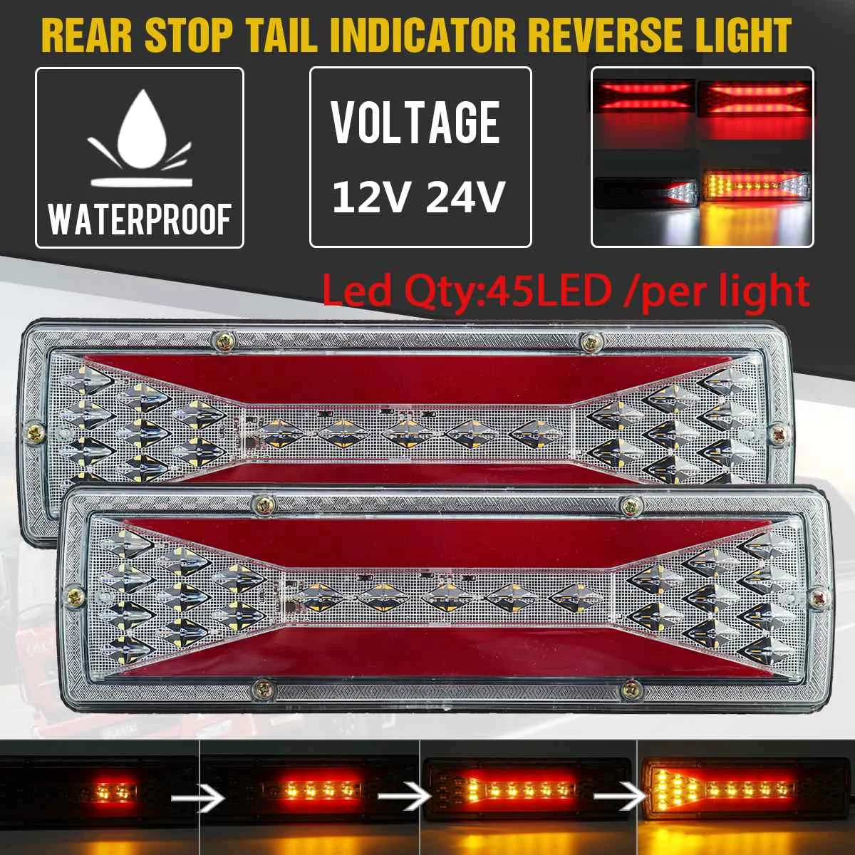 Светодиодсветодиодный задние фонари для грузовиков динамический сигнал