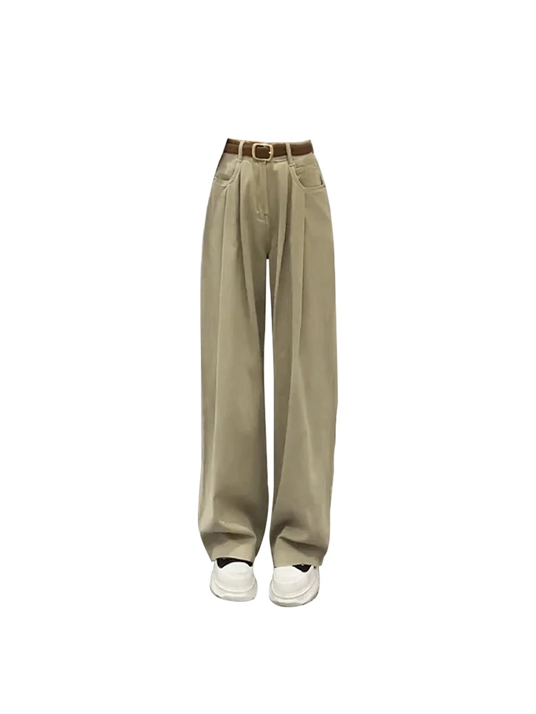 

Женские винтажные джинсы цвета хаки, уличная одежда в стиле Харадзюку 90-х, джинсовые брюки оверсайз с высокой талией, модные мешковатые ковбойские брюки с широкими штанинами в стиле 90-х Y2k