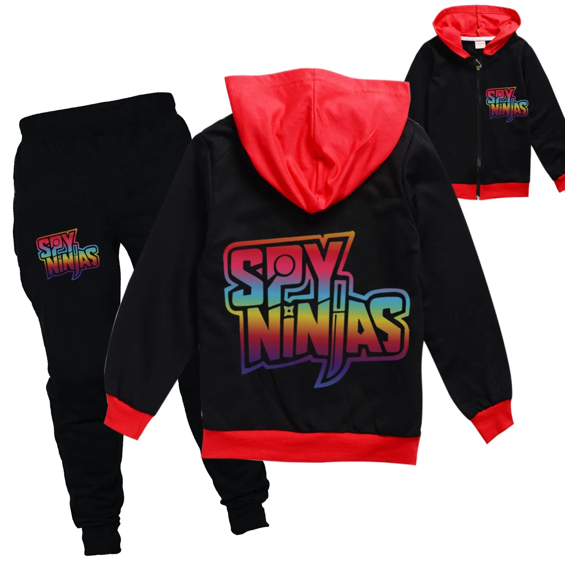 

Children Sportswear Baby Girls SPY NINJAS Clothes Set Kids Casual Clothing Boys Zipper Hood Casual Jacket+Pants 2pcs Set
