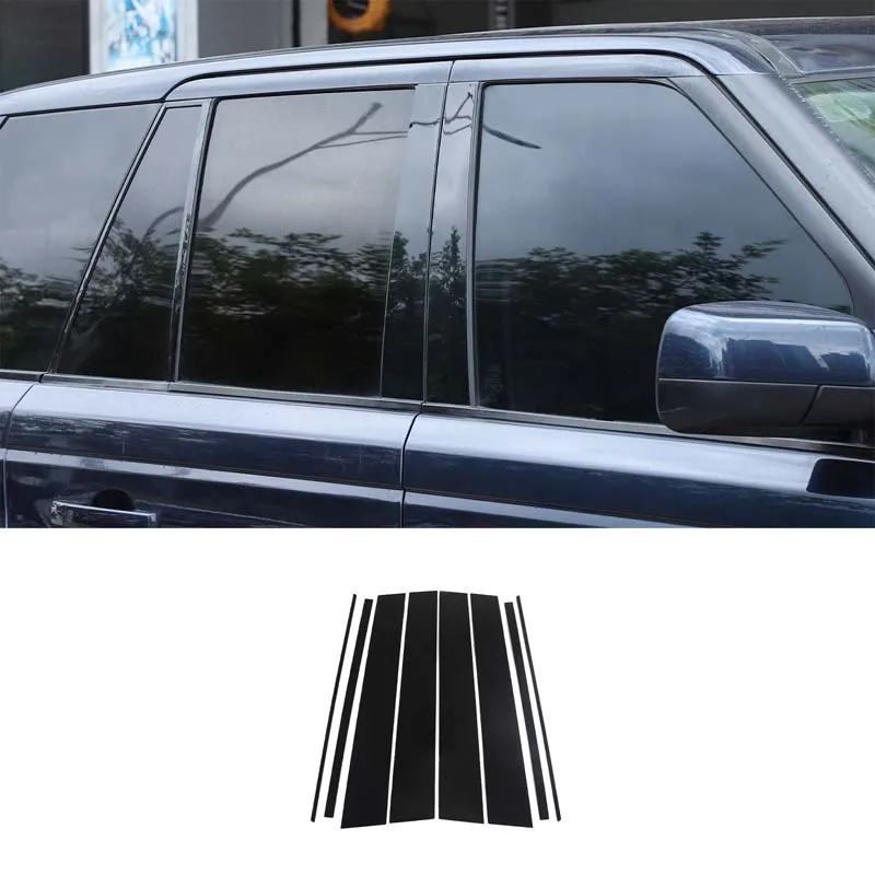 

For 2005-2013 Land Rover Range Rover Sport Black PC Car Center Pillar Decoration Sticker Exterior Protection Accessories 8Pcs