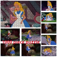alices adventures in wonderland cartoon disney jigsaw puzzles 1000 pieces for kids adult jigsaw toys collection hobby gifts