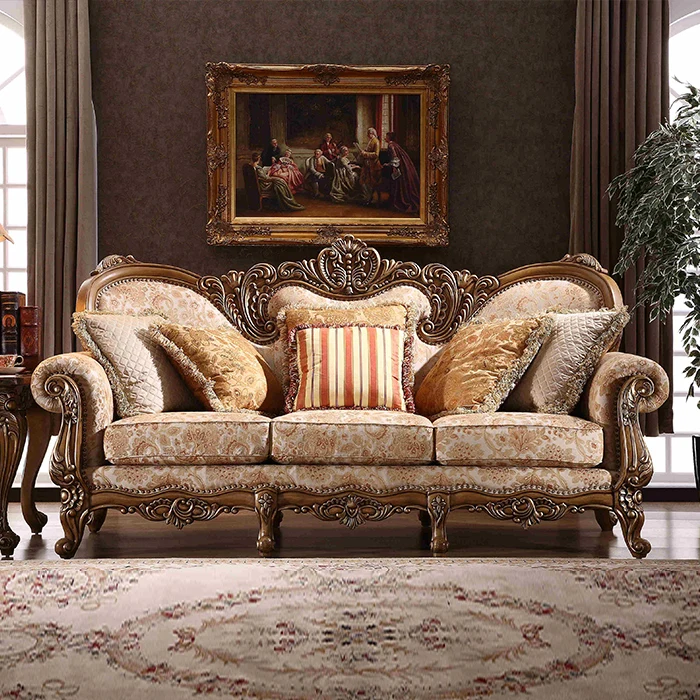 

Custom European Carved Sofa 123 Cloth Sofa Household Furniture Nordic Luxury Sofa Set Living Room Furniture