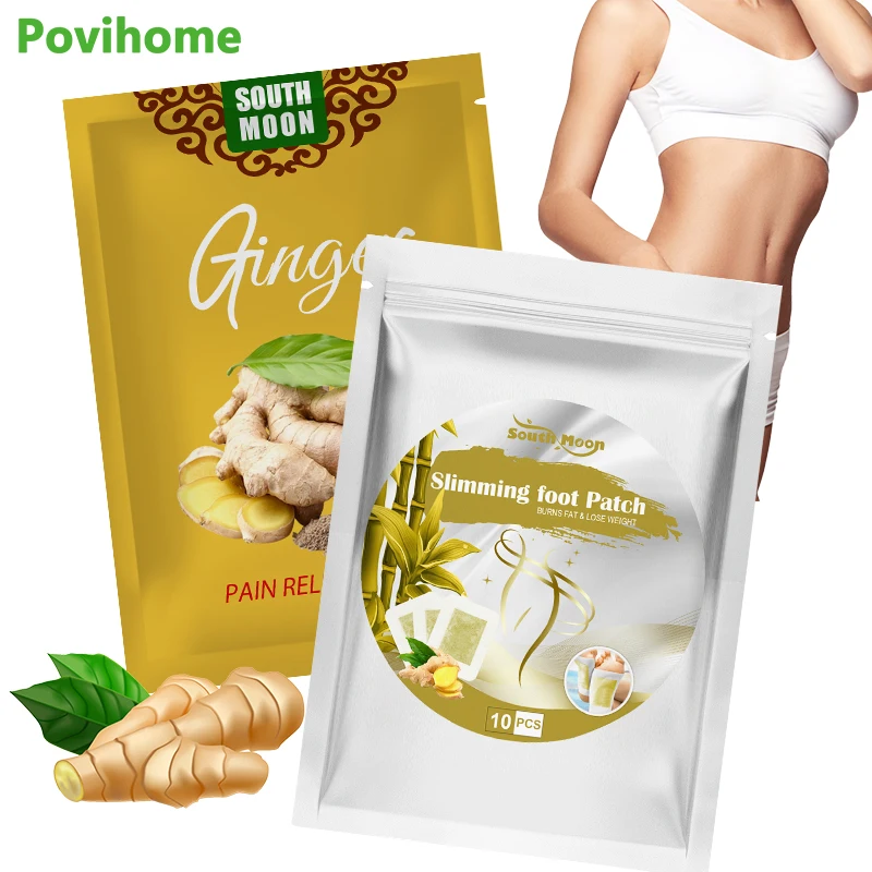 

2Types Ginger Detox Foot Patch Slimming Paste Fat Burner Fast Weight Loss Abdomen Waist Body Shaping Pad Chinese Medicine