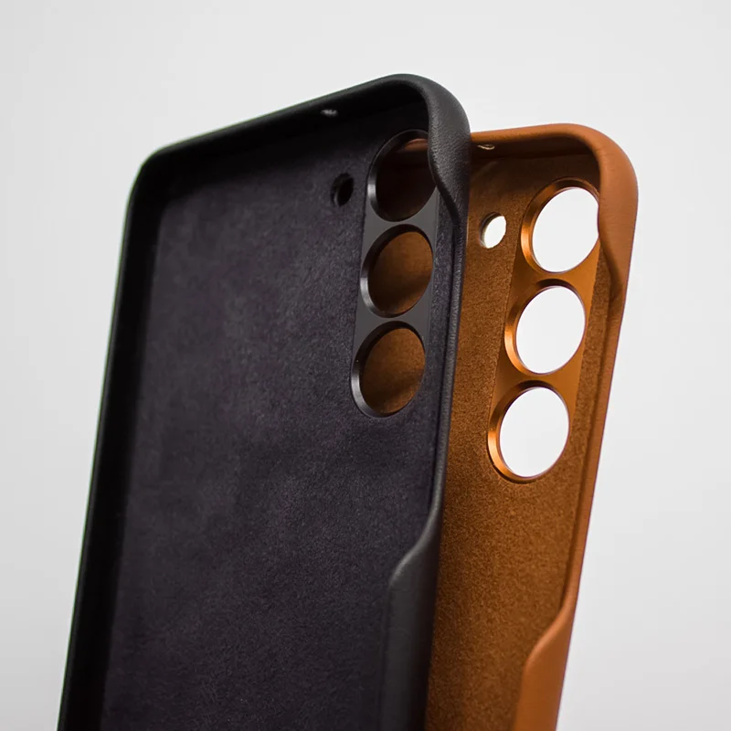 Samsung Galaxy S23+ S23 Plus Высококачественный кожаный чехол для телефона из мягкой кожи