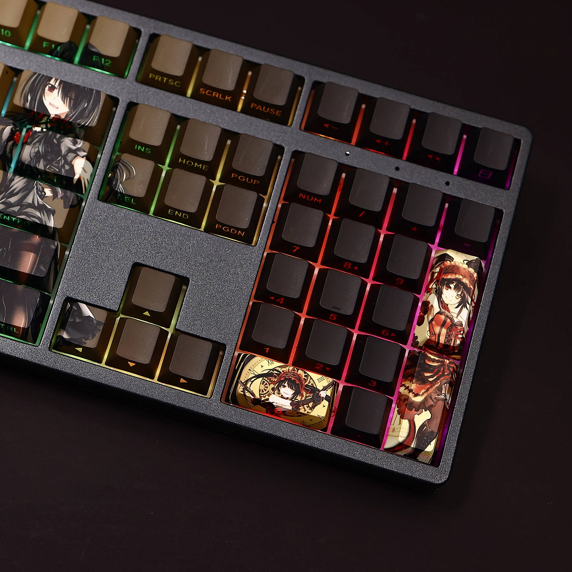108 клавиш/набор Tokisaki Kurumi аниме-игра милая девушка колпачки для клавиш из ПБТ